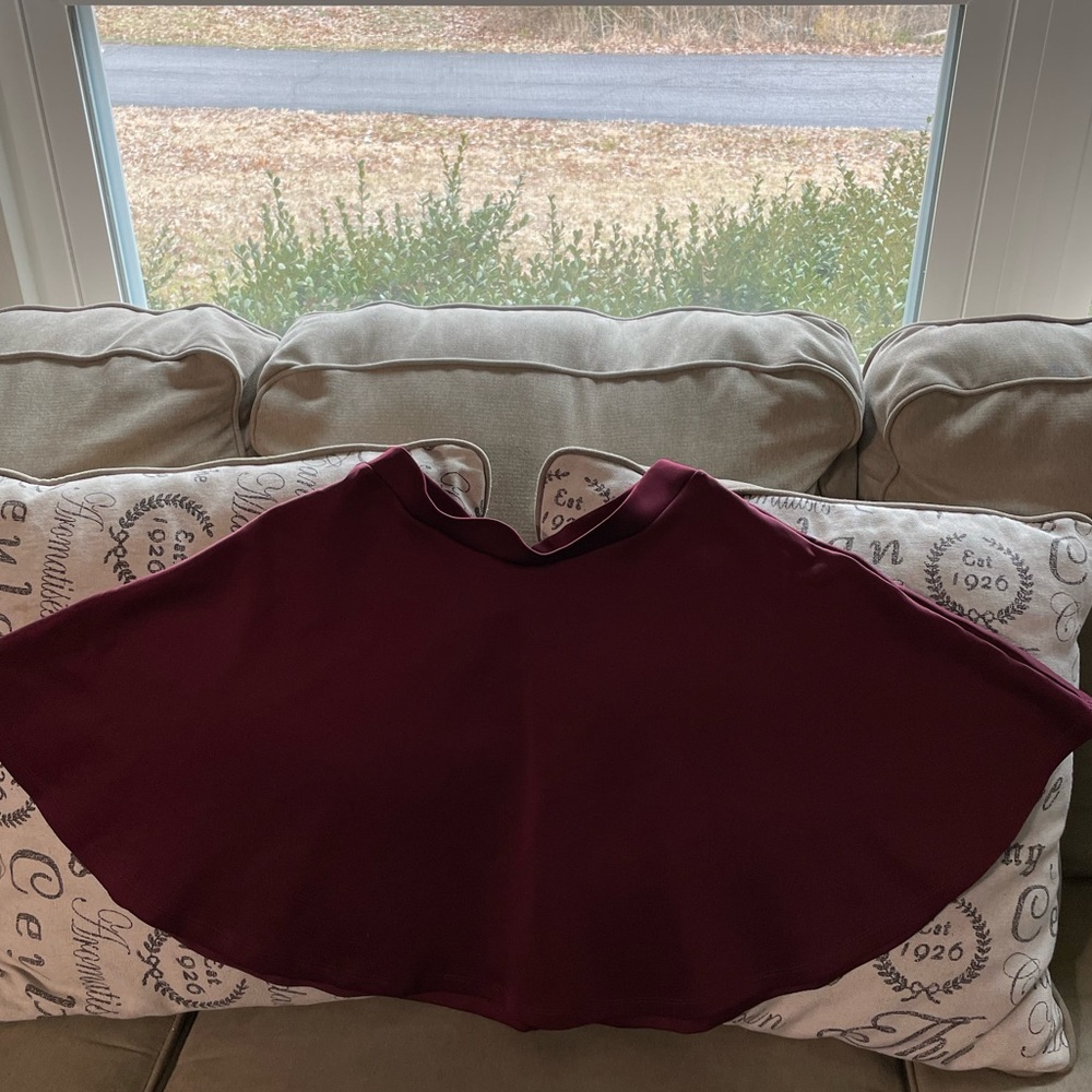 Burgundy Skater Skirt